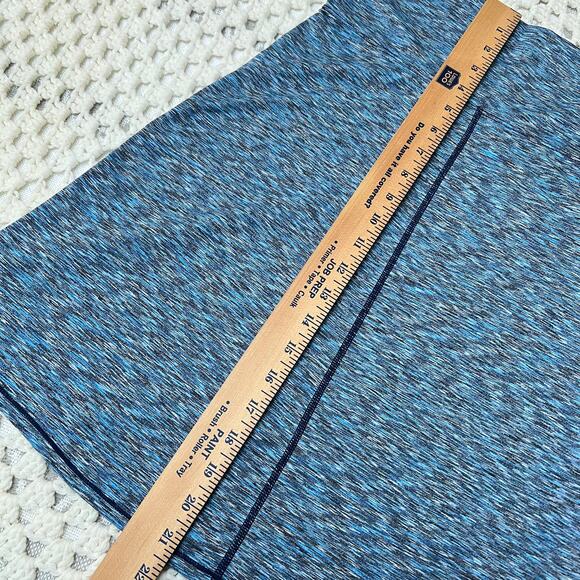 Prana Blue Heather Knit Athleisure Skirt Performance Wear Foldover Waist S Women - Picture 4 of 9